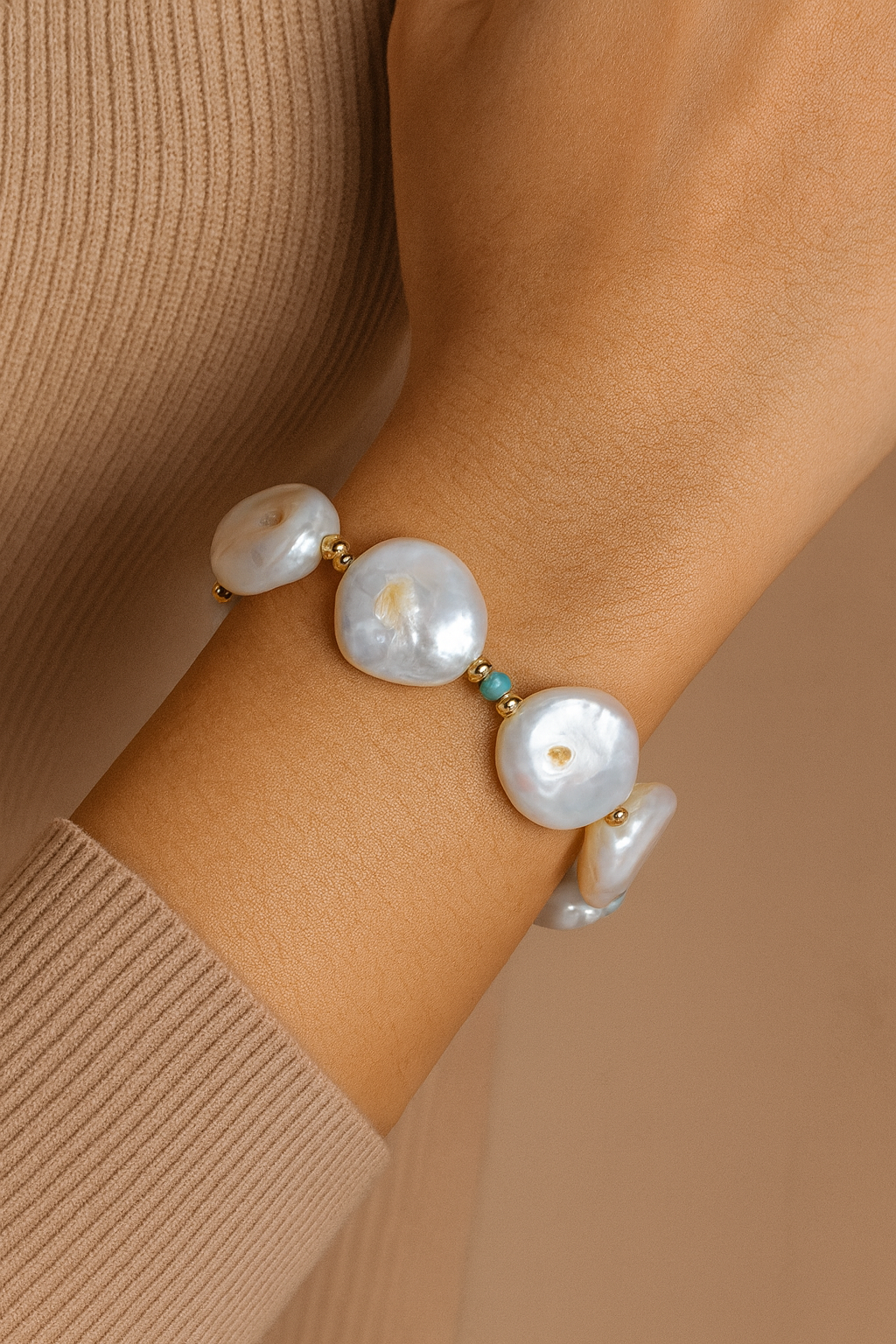 İnci, Turkuaz Doğal Taş Bileklik