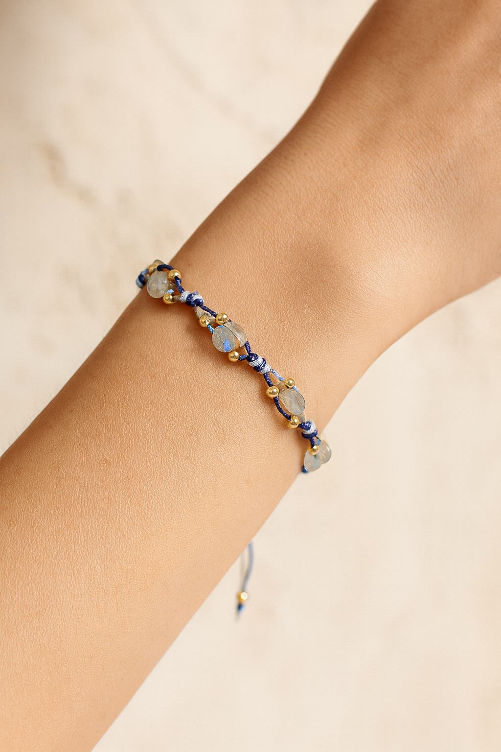 Labradorit Doğal Taş Makrome Bileklik – Pirtash