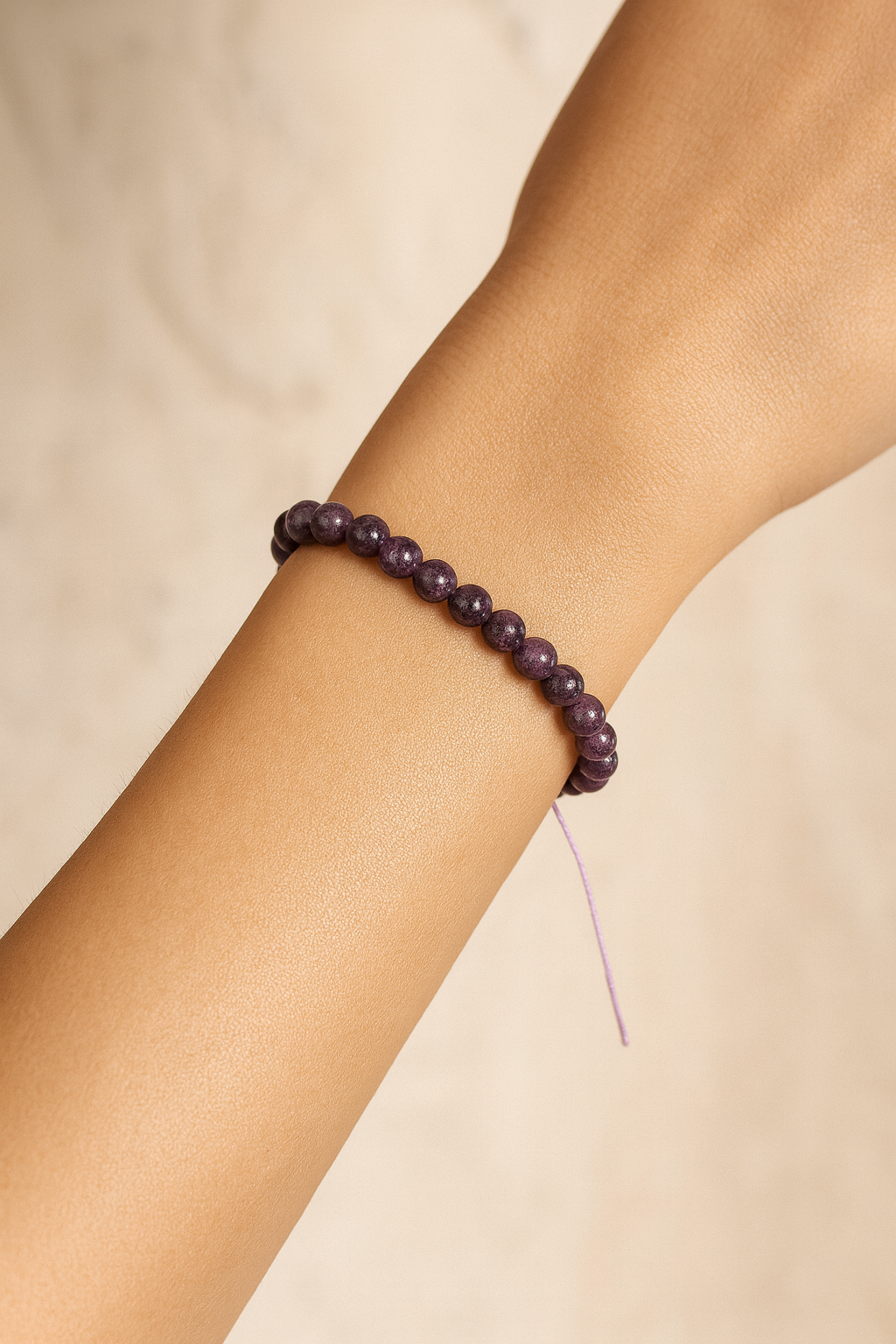 Lepidolit Doğal Taş Makrome Bileklik – Pirtash