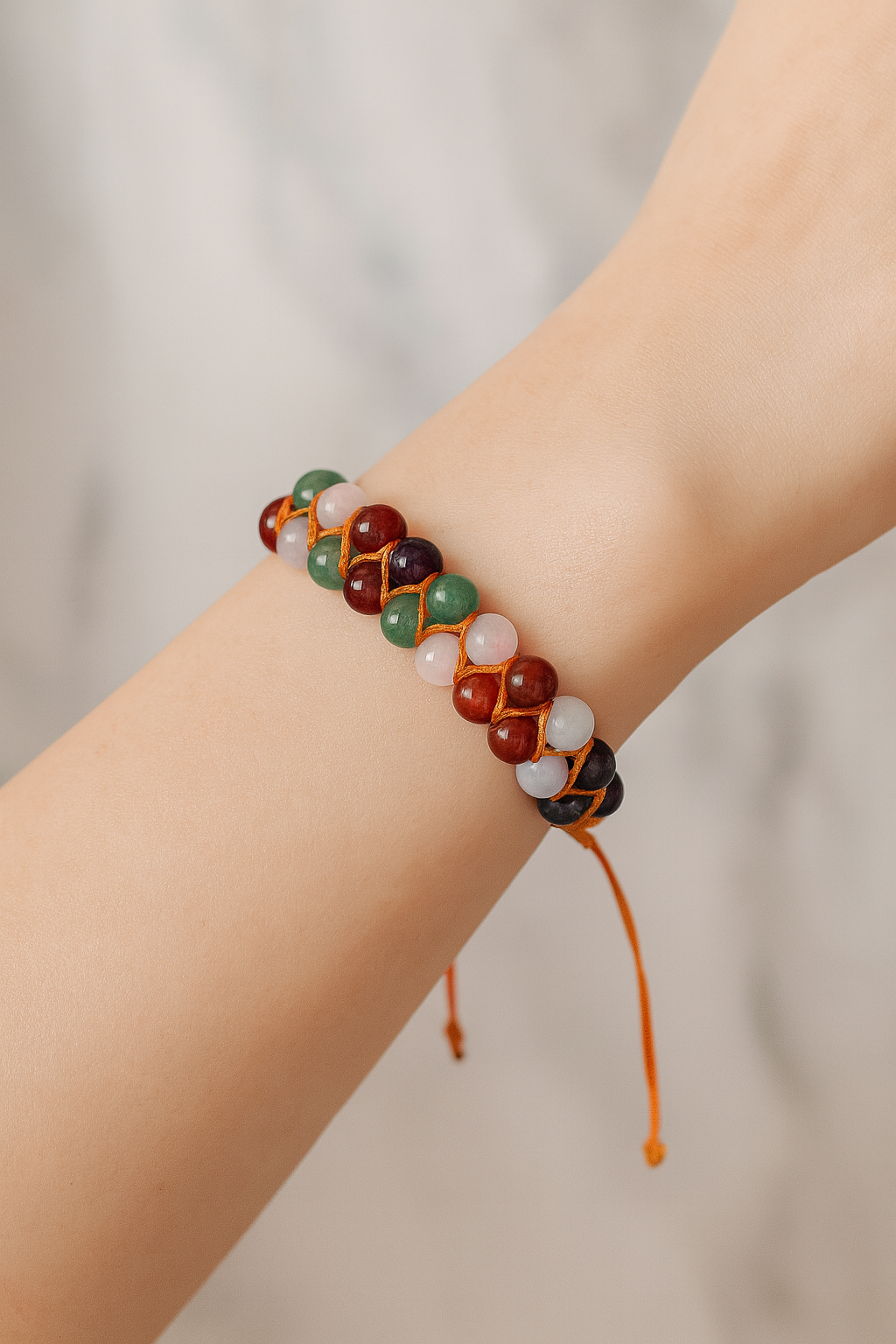 Sertifikalı Koç Burcu Doğal Taş Çift Sıra Makrome Bileklik – 6 mm | Pirtash | Özel Üretim