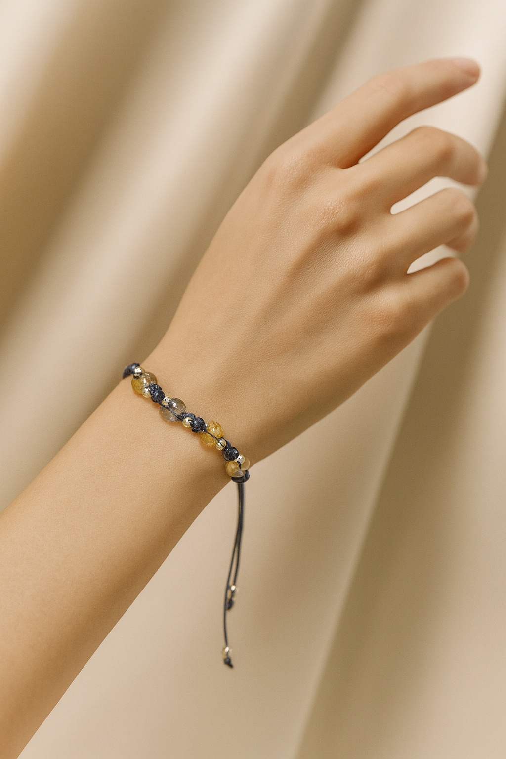 Labradorit – Sitrin Doğal Taş Makrome Bileklik – Pirtash