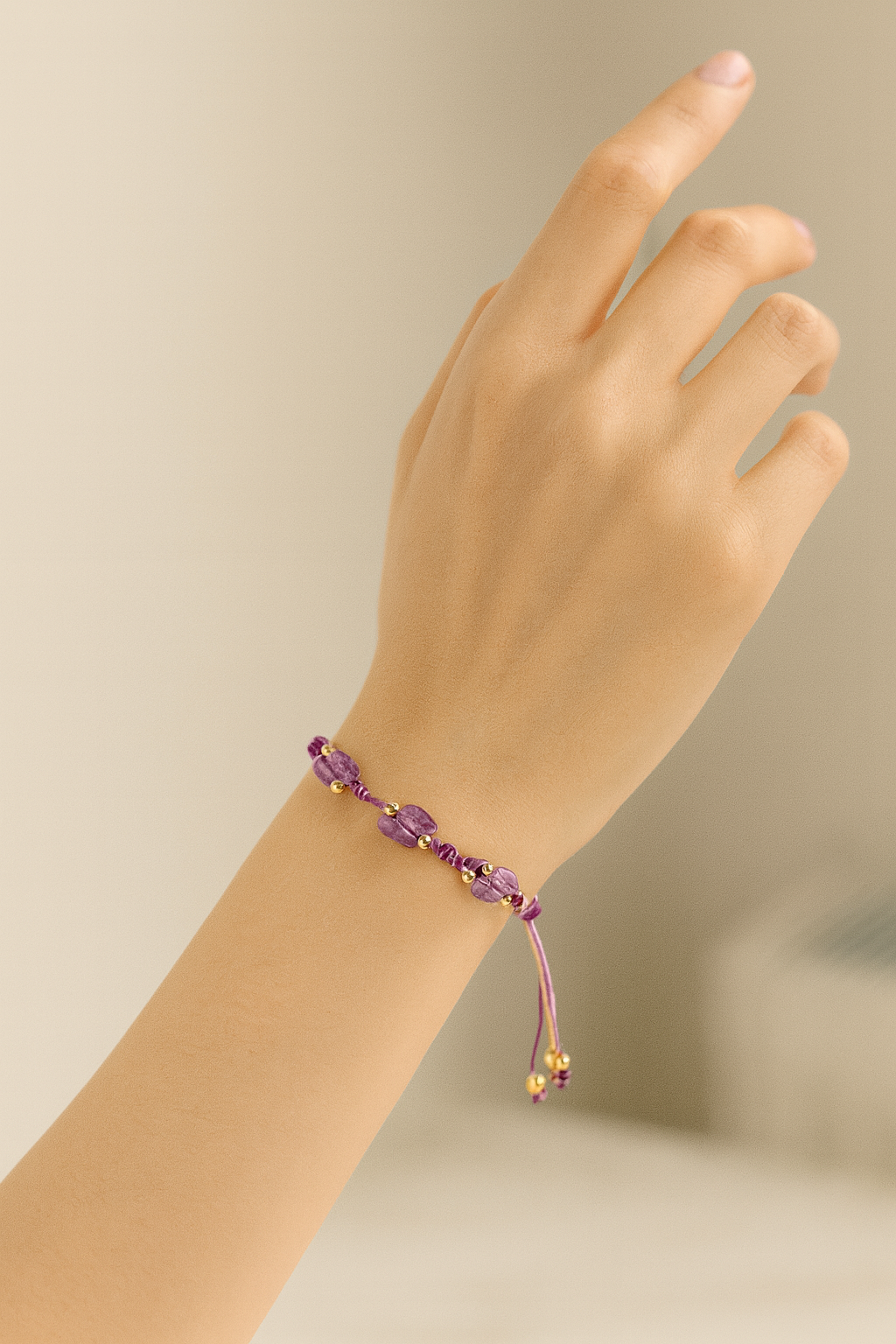 Ametist Doğal Taş Makrome Bileklik – Pirtash