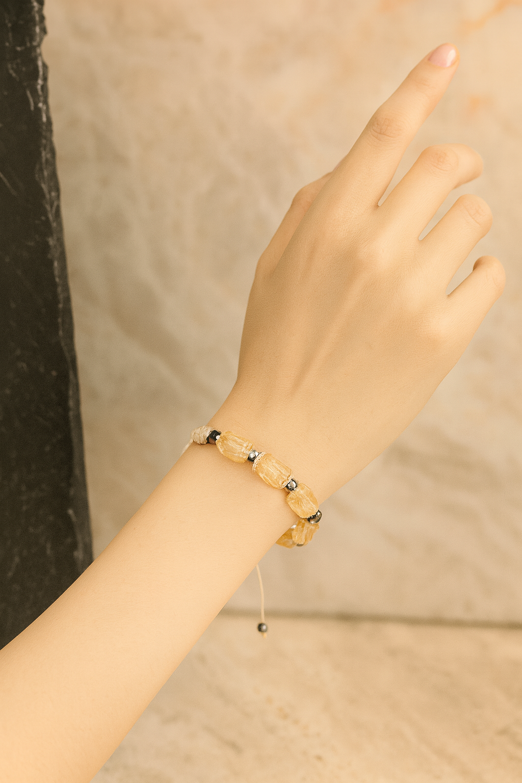 Sitrin Doğal Taş Makrome Bileklik – Pirtash