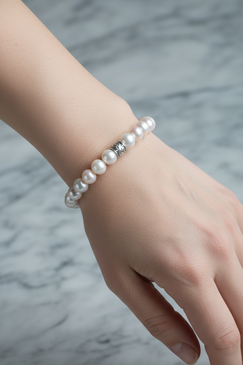 İnci 10mm Doğal Taş Bileklik