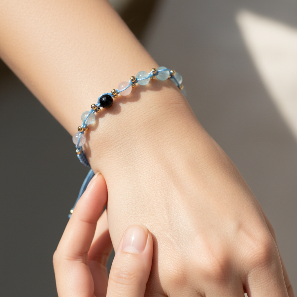 Balık Burcu Doğal Taş Makrome Bileklik