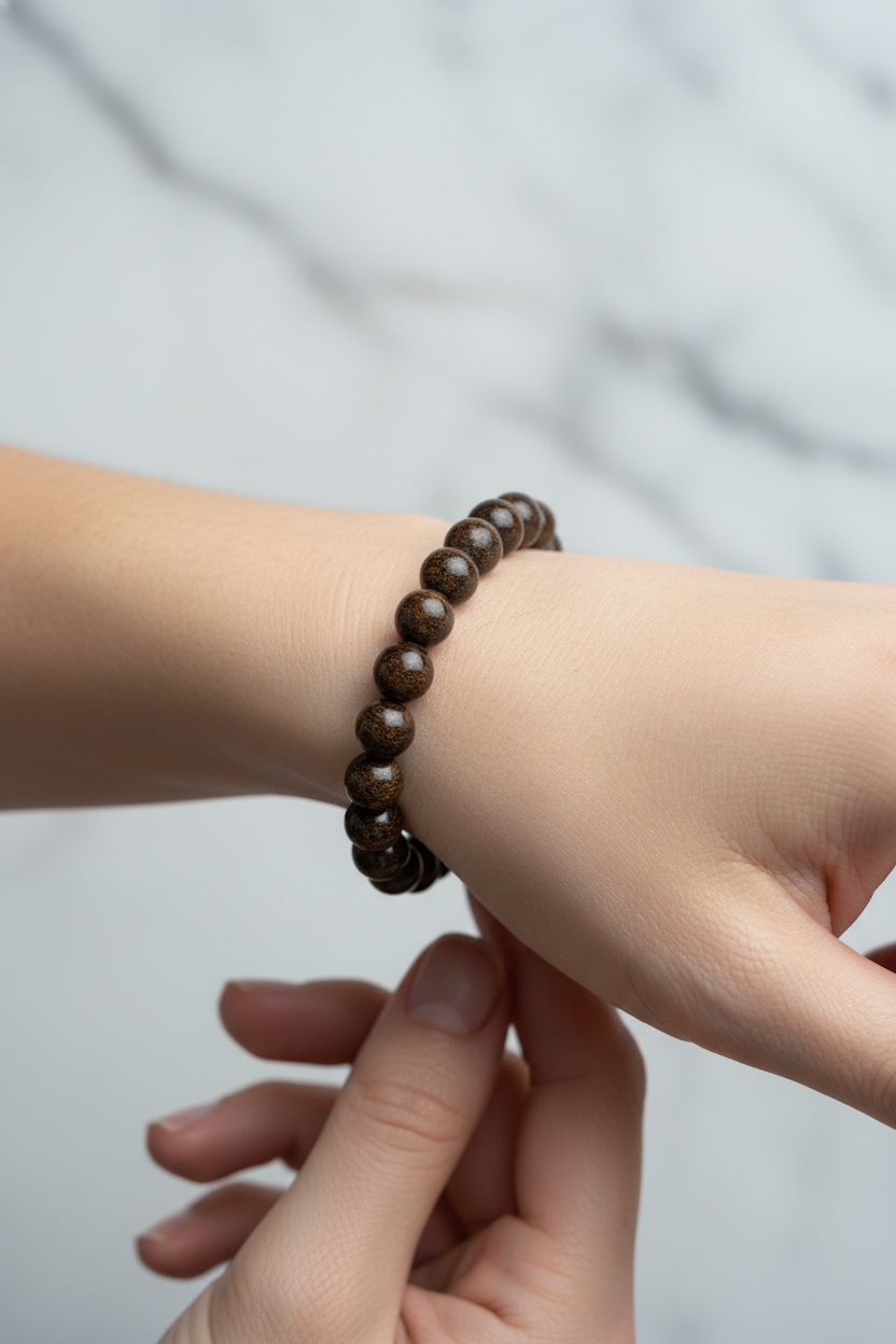 Bronzit 8mm Doğal Taş Bileklik