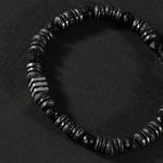 Turmalin-Siyah Lav Taşı-Hematit Doğal Taş Erkek Makrome Bileklik