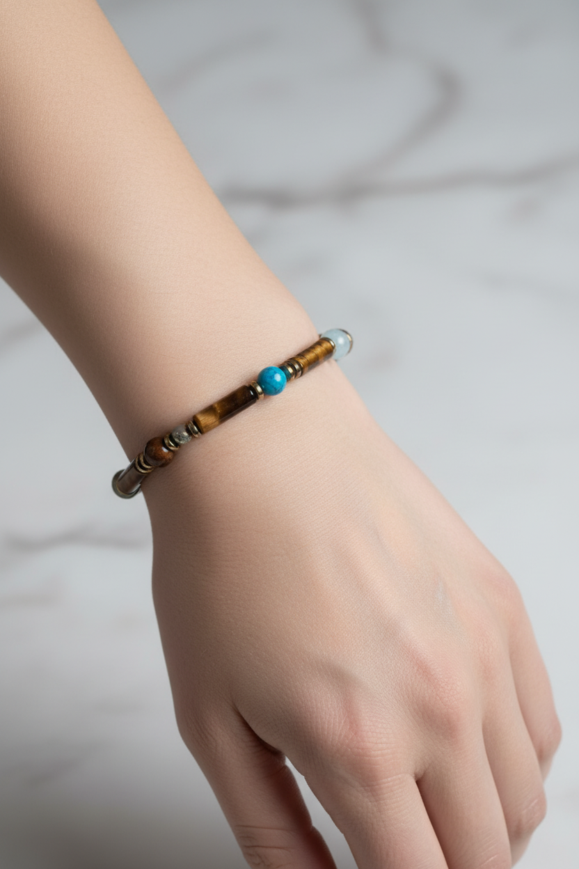 Kaplan Gözü Doğal Taş Erkek Bileklik