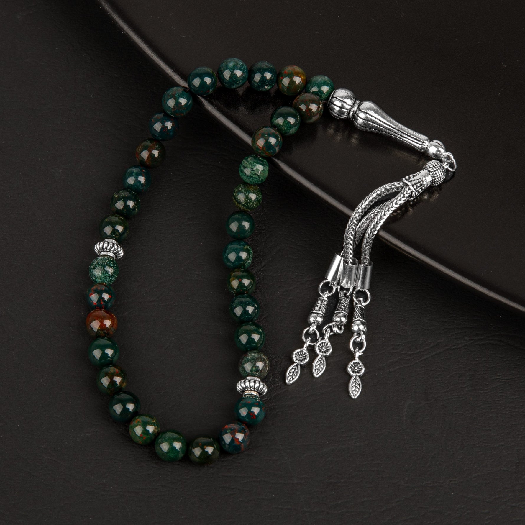 Kan Taşı Doğal Taş Tesbih 33lük - 8mm