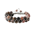 Rodonit 8mm Çift Sıra Makrome Doğal Taş Bileklik