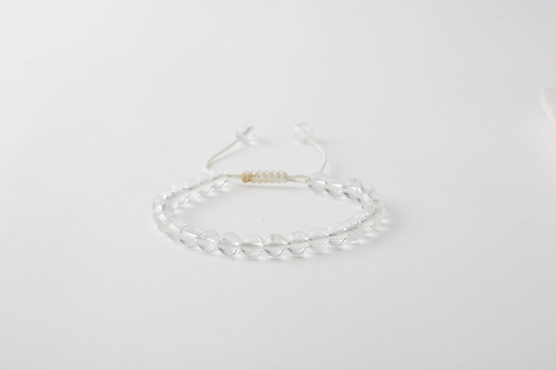 Kristal Kuvars 6mm Merdiven Kapama Doğal Taş Bileklik