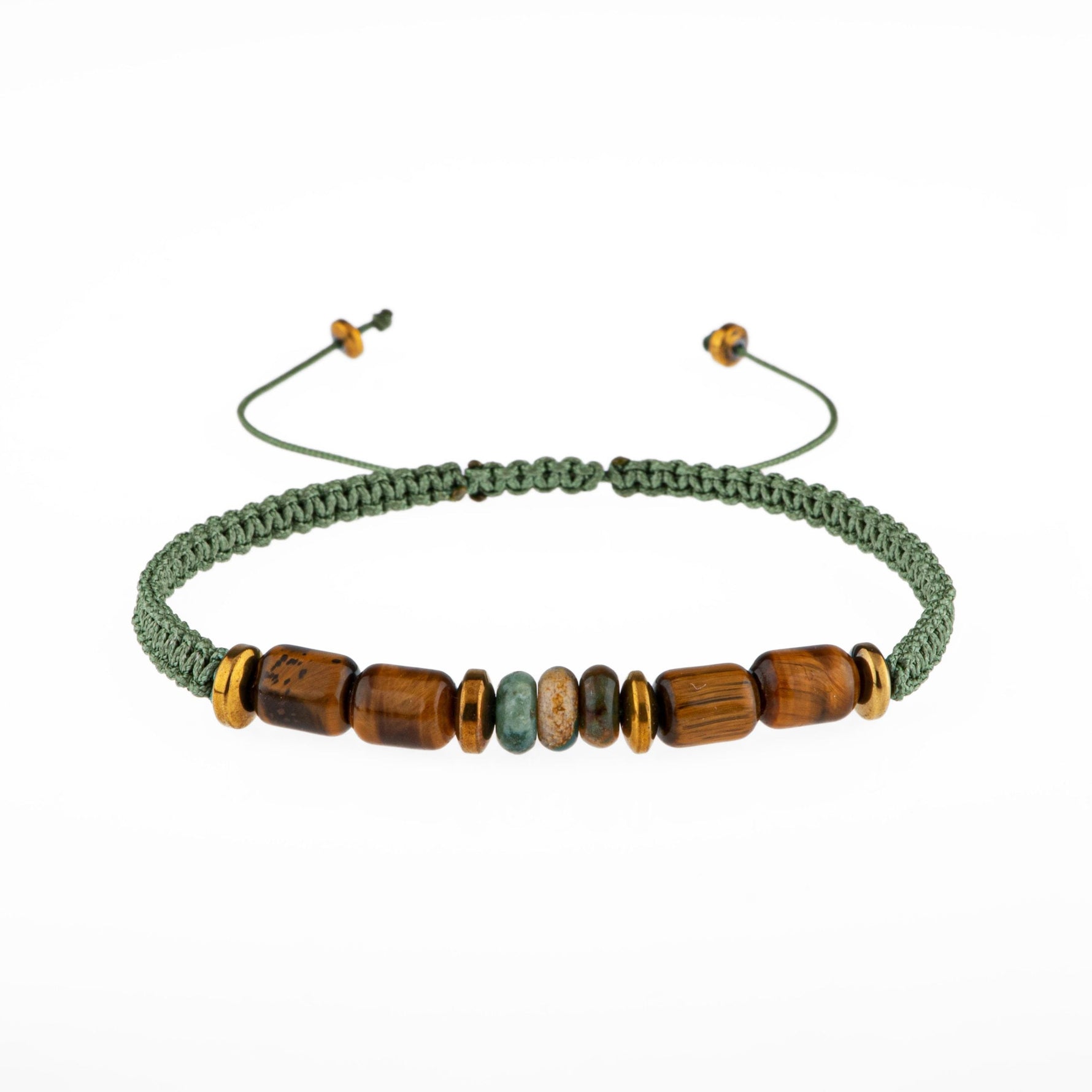 Hint Akik-Kaplan Gözü-Hematit Doğal Taş Erkek Tasarım Bileklik