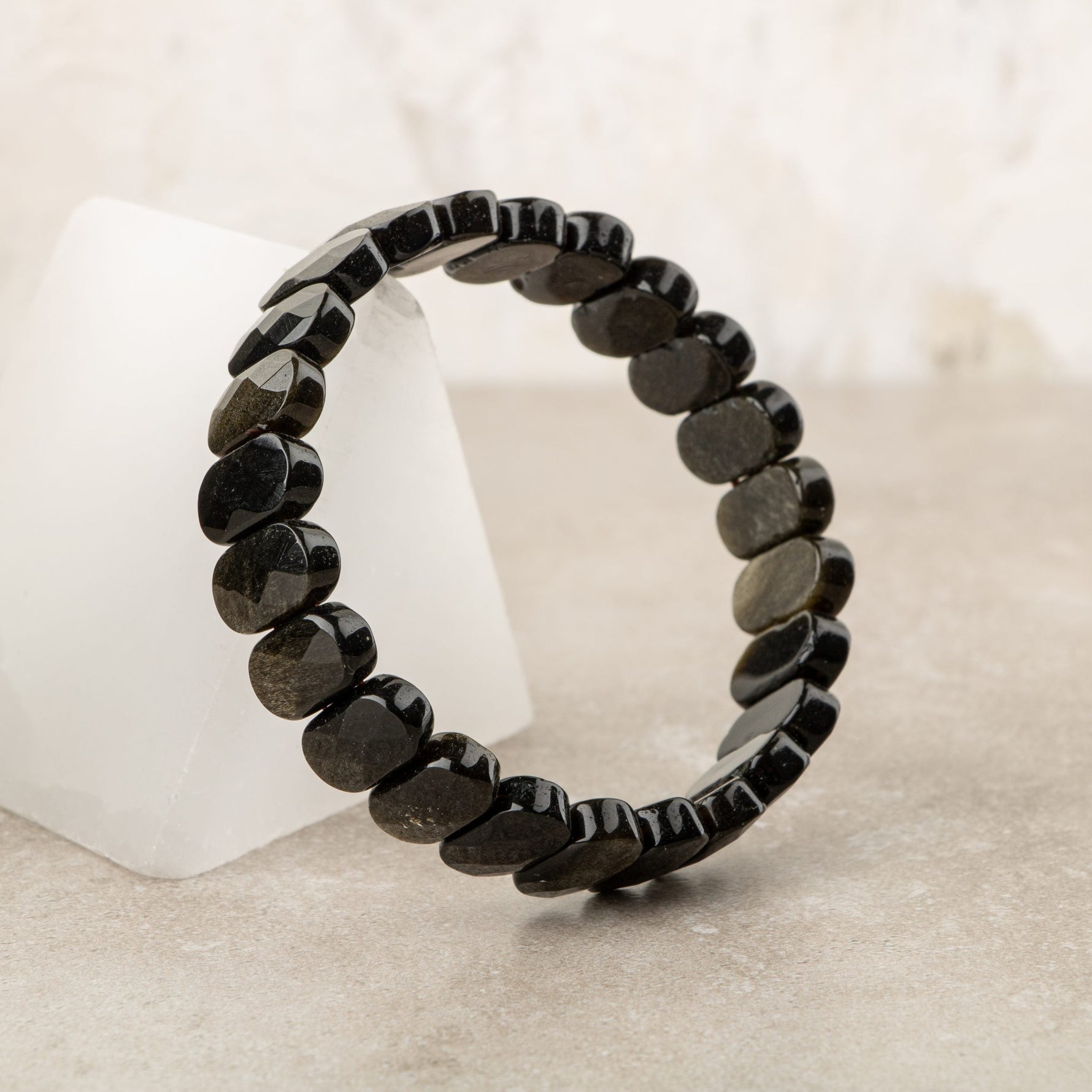 Rainbow Obsidyen Doğal Taş Geniş Kesim Bileklik