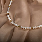 İnci Doğal Taş Altın Kaplama Kapama Kolye