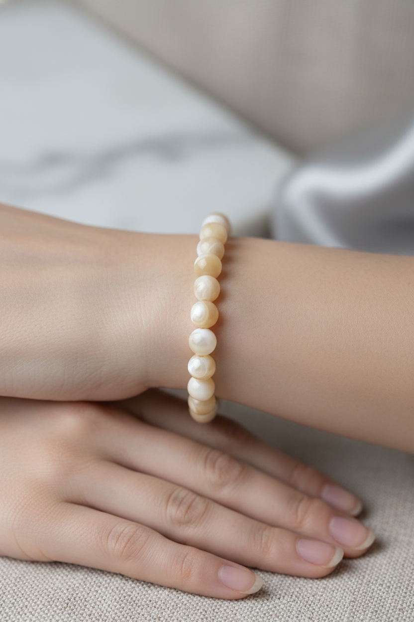 Sedef 8mm Doğal Taş Bileklik