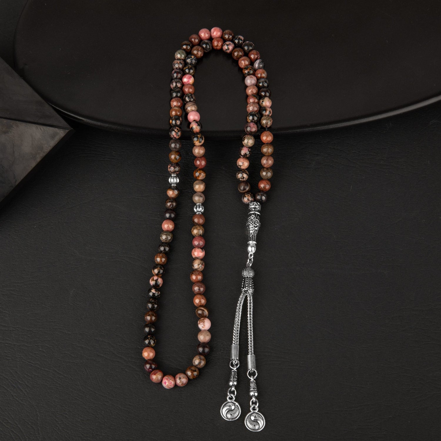 Rodonit Doğal Taş Tesbih 99luk - 6mm