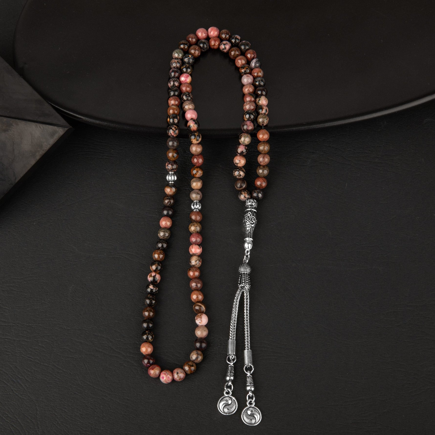 Rodonit Doğal Taş Tesbih 99luk - 6mm