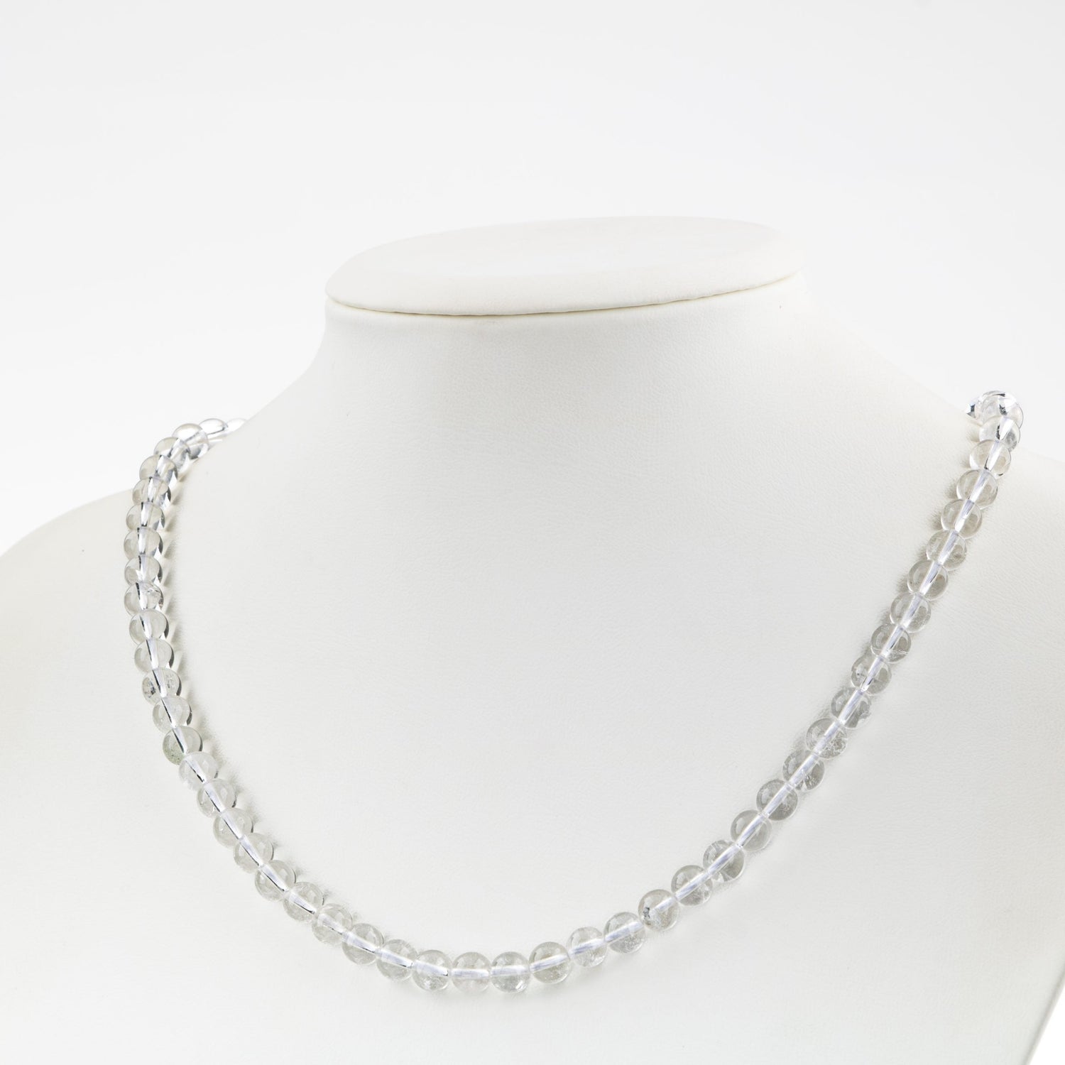 Kristal Kuvars 6 mm Dizi Doğal Taş Kolye