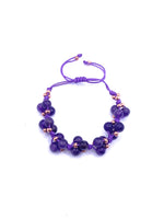 Ametist Doğal Taş Merdiven Kapama İpli Her Bileğe Uygun Bileklik 