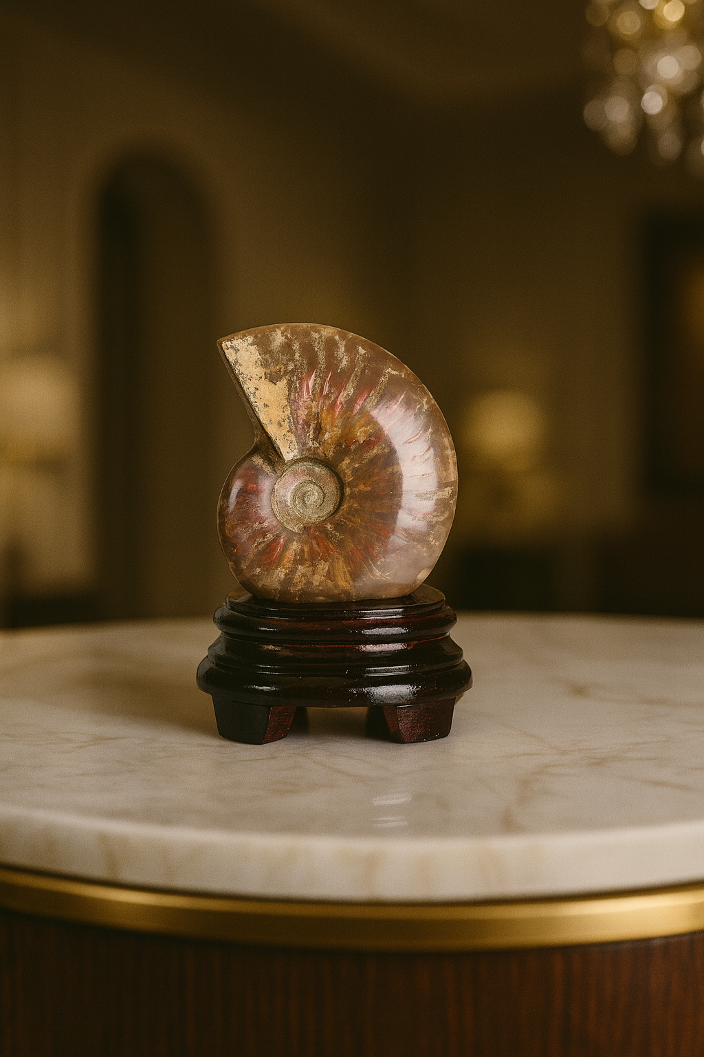 Amonit Doğal Taş Standlı Fosil