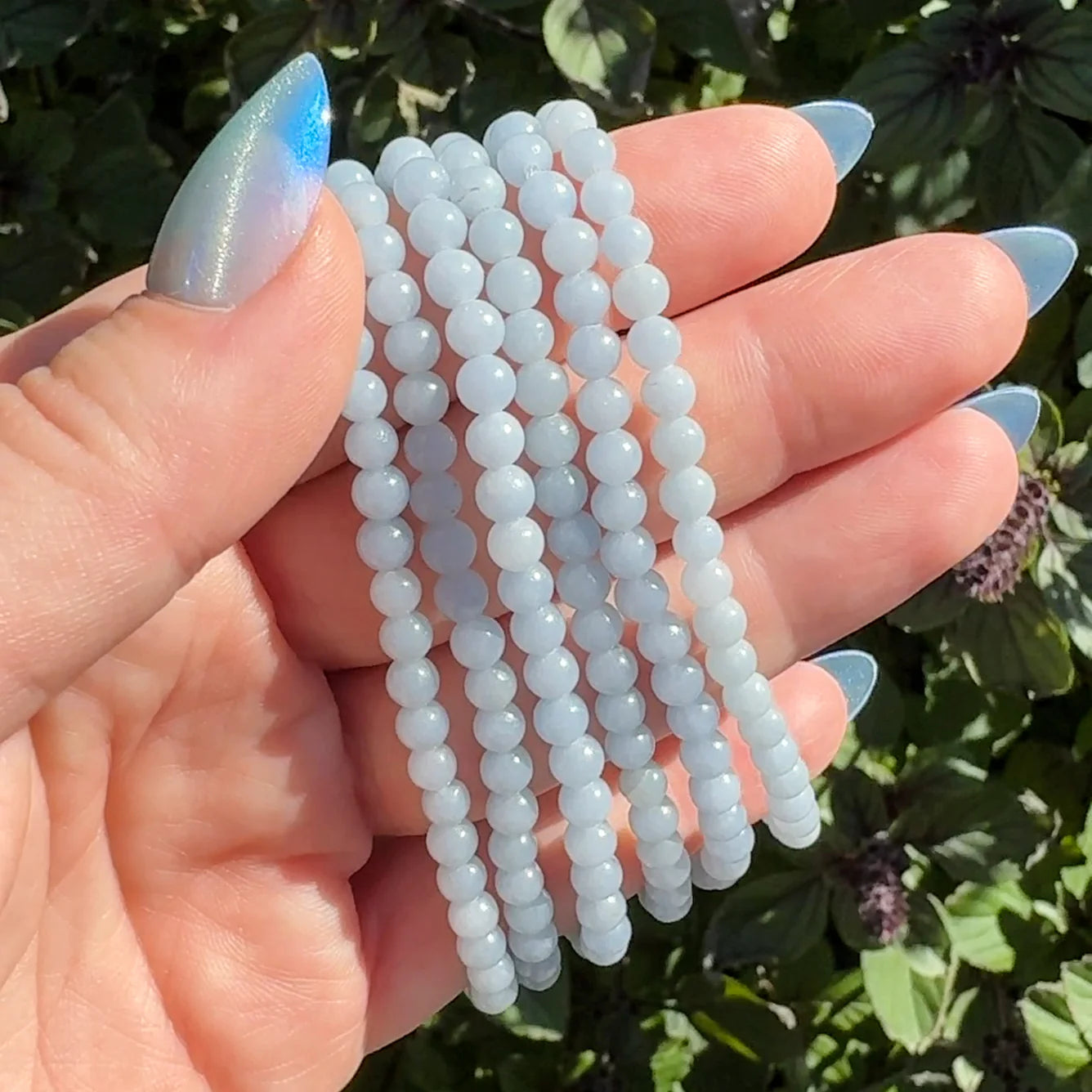 Sertifikalı Anjelit Doğal Taş Bileklik – 6 mm