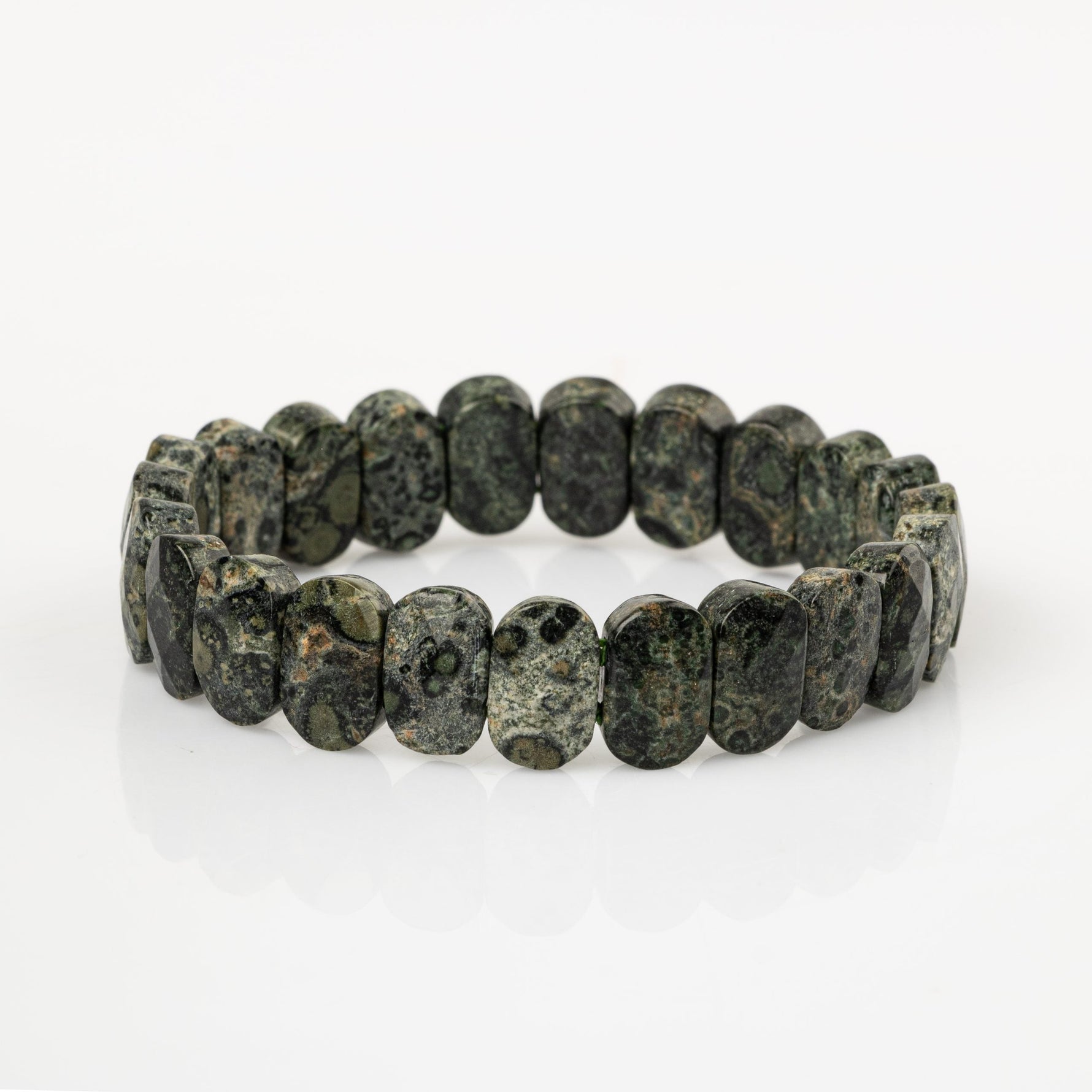 Yeşil Jasper Doğal Taş Geniş Kesim Bileklik