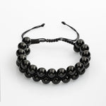 Siyah Turmalin 8mm Çift Sıra Makrome Doğal Taş Bileklik