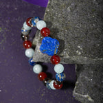 Terazi Burcu Bileklik Akuamarin, Dumanlı Kuvars, Kırmızı Akik, Lapis Lazuli