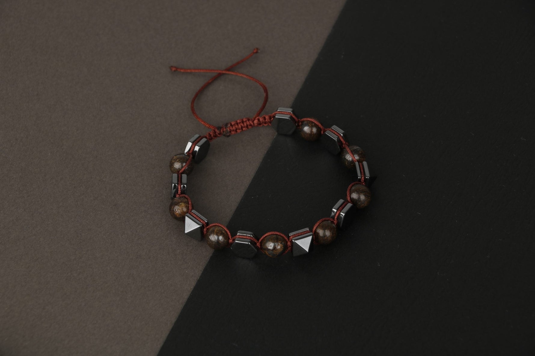 Bronzit-Hematit Doğal Taş Bileklik