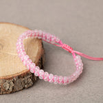 Pembe Kuvars (Gül Kuvars) 3-4mm Çift Sıra Doğal Taş Bileklik