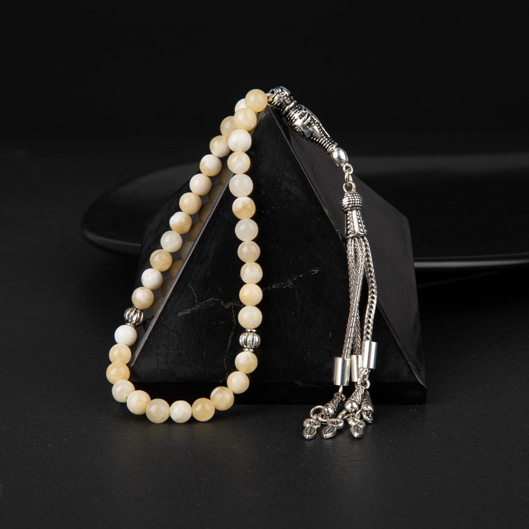 Aragonit Doğal Taş Tesbih 33lük - 6mm