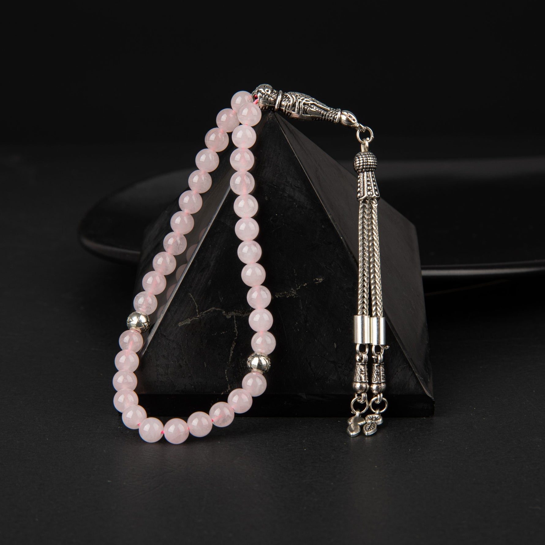 Pembe Kuvars (Gül Kuvars) Doğal Taş Tesbih 33lük - 6mm