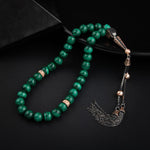 Malakit Doğal Taş 8mm Gümüş Tesbih