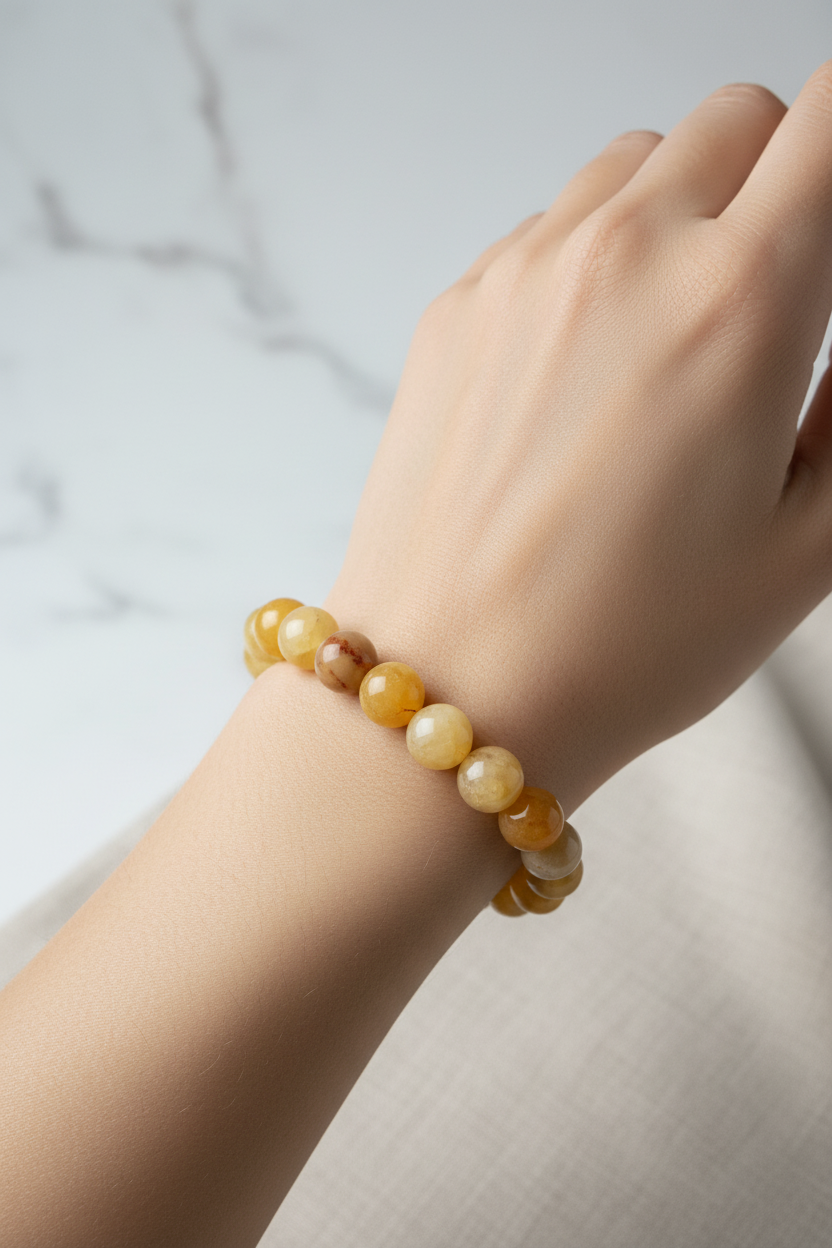 Opal Sarı 10mm Doğal Taş Bileklik