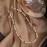 İnci Doğal Taş Altın Kaplama Kapama Kolye