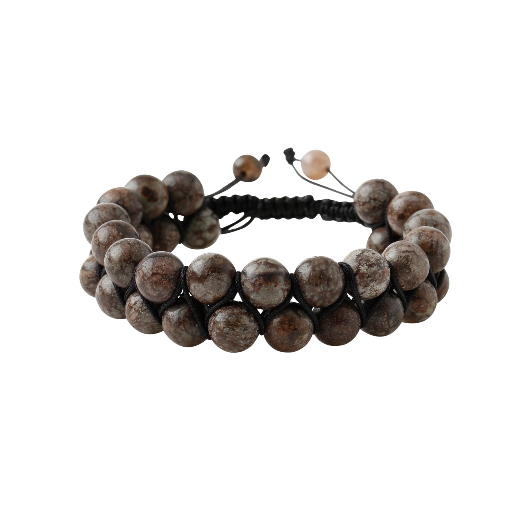 Riyolit 8mm Çift Sıra Makrome Doğal Taş Bileklik