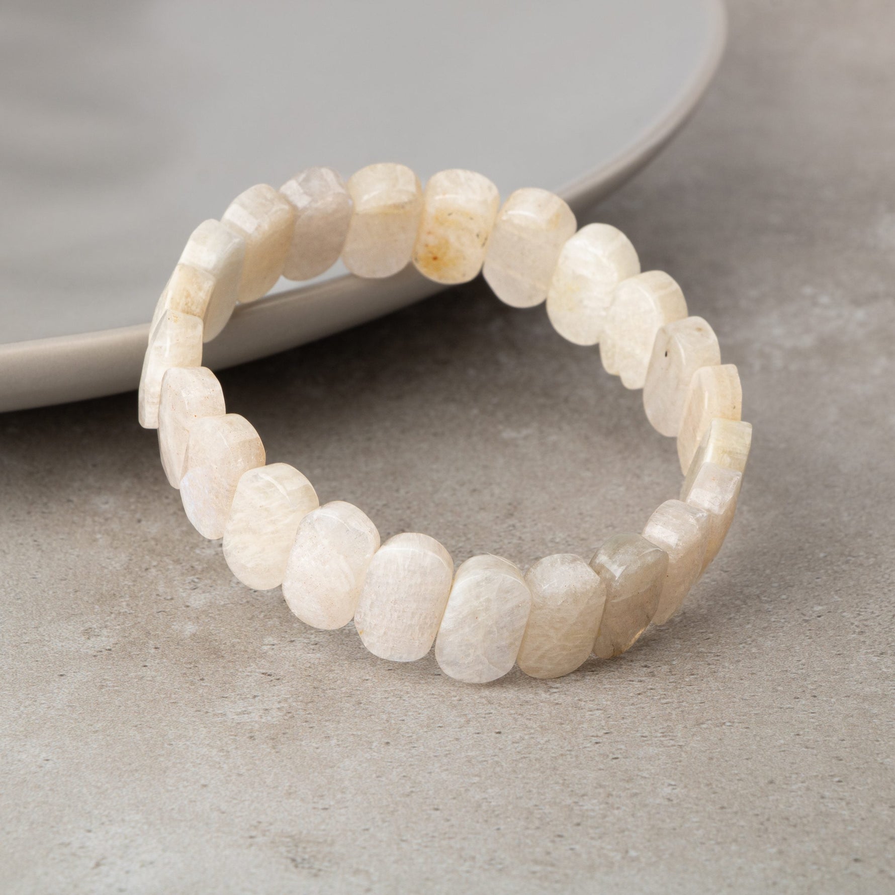 Ay Taşı Doğal Taş Geniş Kesim Bileklik