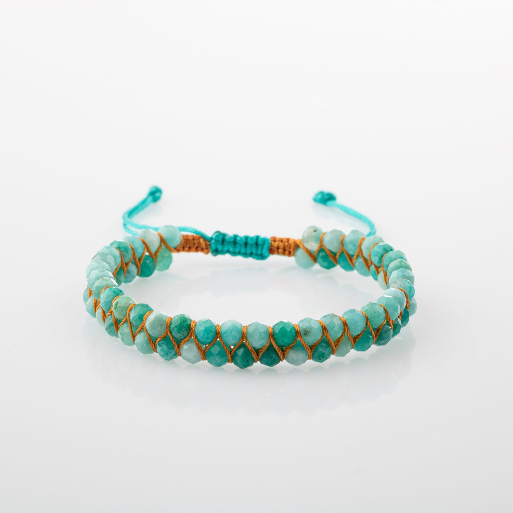 Amazonit 3-4mm Çift Sıra Doğal Taş Bileklik