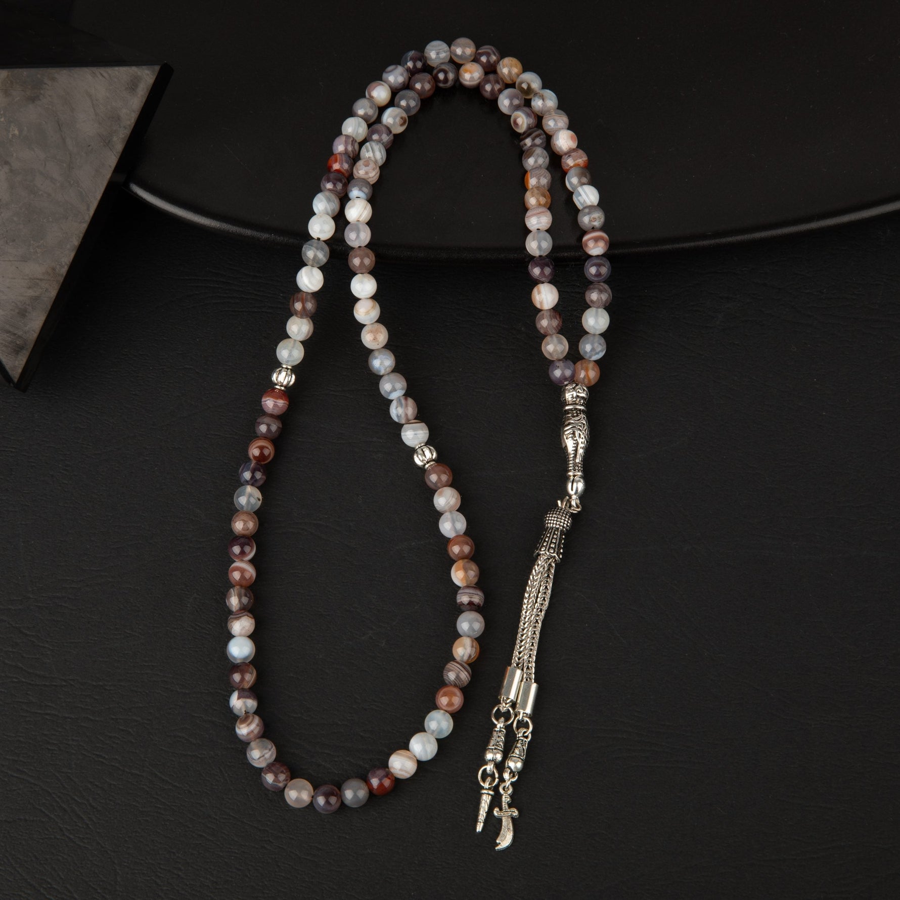 Botswana Akiği Doğal Taş Tesbih 99luk - 6mm