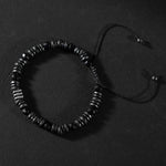 Turmalin-Siyah Lav Taşı-Hematit Doğal Taş Erkek Makrome Bileklik