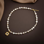 Lapis Lazuli Taşlı İnci Doğal Taş Gümüş Tasarım Kolye - 54cm