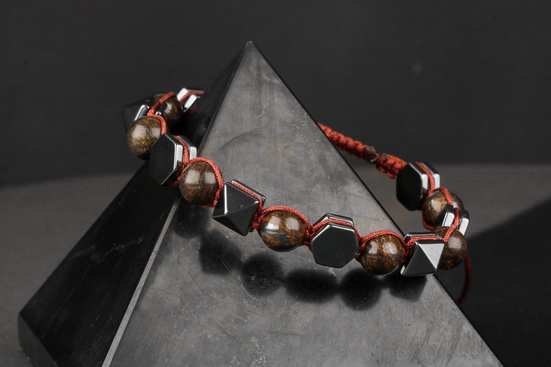 Bronzit-Hematit Doğal Taş Bileklik