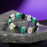 Boğa Burcu Bileklik Golden Obsidyen, Mavi Apatit, Pembe Kuvars, Rutilli Kuvars, Siyah Turmalin, Yeşil Aventurin, Yeşim