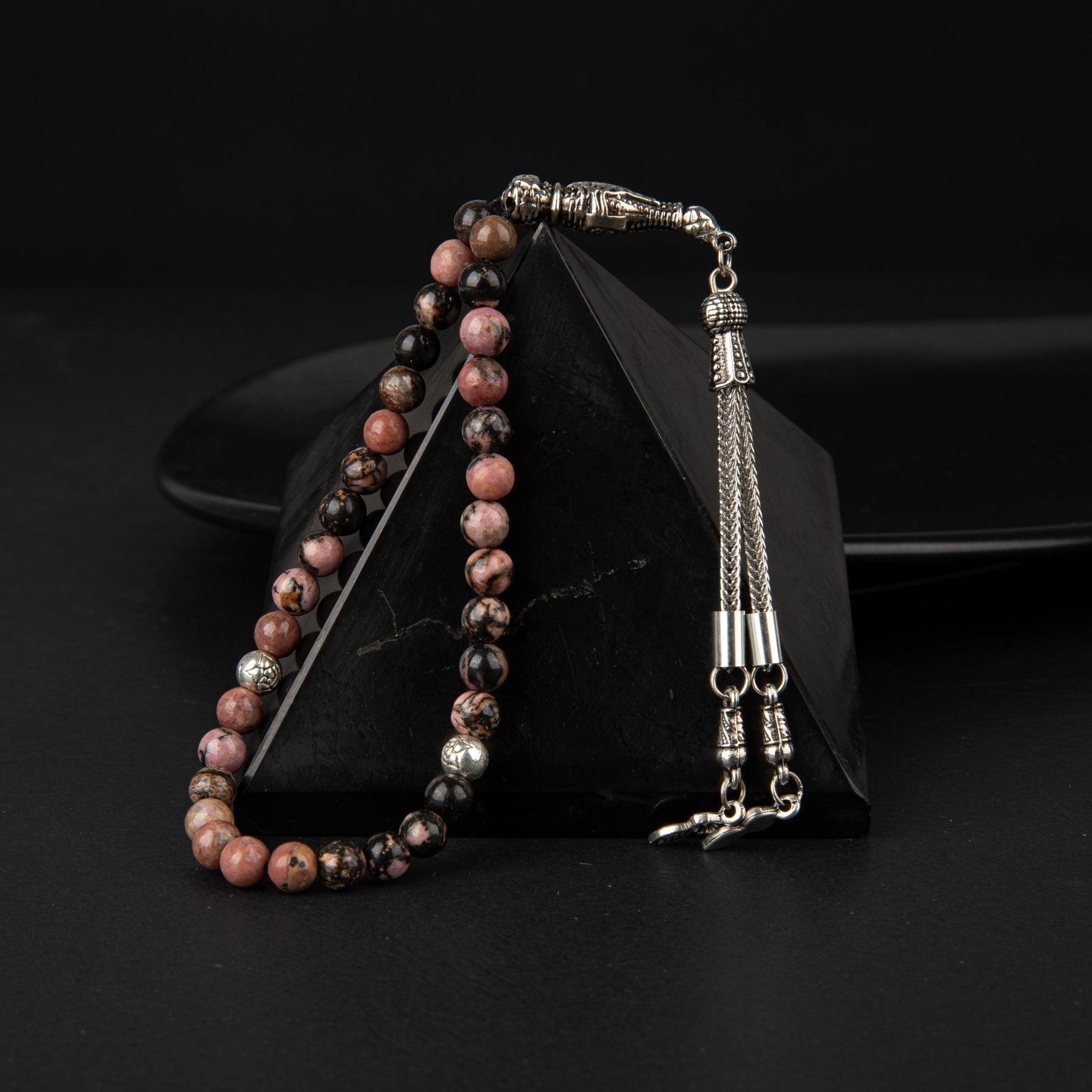 Rodonit Doğal Taş Tesbih 33lük - 6mm