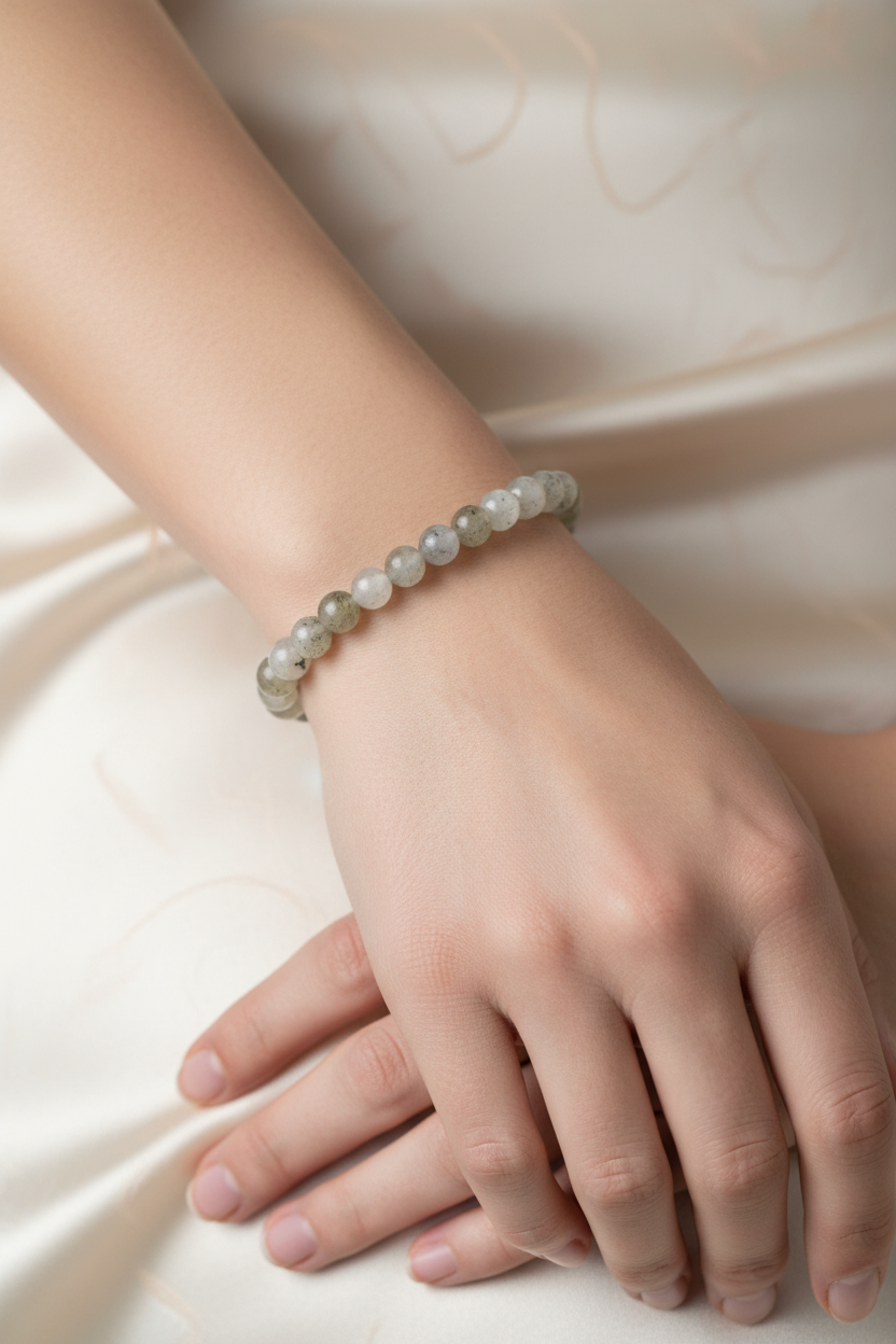 Labradorit 6mm Doğal Taş Bileklik