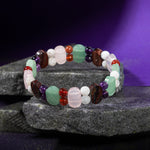 Yengeç Burcu Bileklik Ametist, Ay Taşı, Kaplan Gözü, Kırmızı Akik, Pembe Kuvars, Yeşil Aventurin