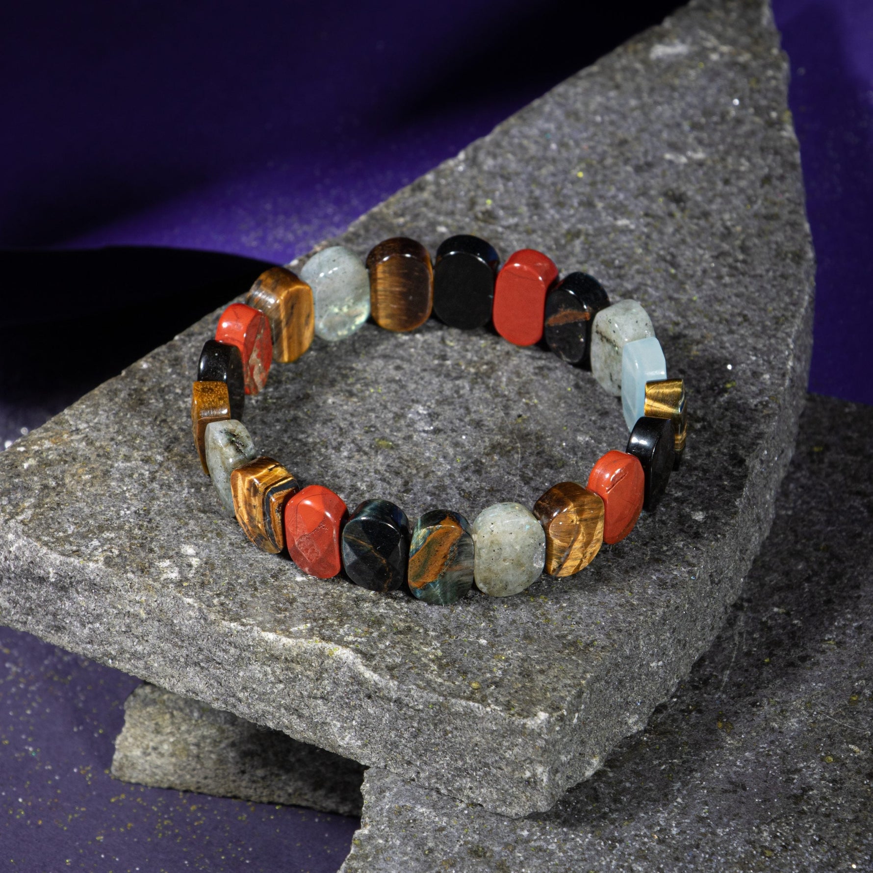 Akrep Burcu Bileklik Dumanlı Kuvars, Golden Obsidyen, Jasper, Kaplan Gözü, Kırmızı Akik, Pembe Kuvars