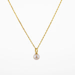 İnci Doğal Taş Gümüş Tasarım Zincir Kolye - 50cm