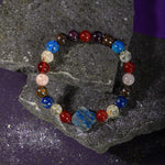 Aslan Burcu Bileklik Bordo Granat Lal, Bronzit, Güneş Taşı, Kırmızı Akik, Lapis Lazuli, Sitrin