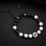 Havlit-Siyah Turmalin-Hematit Doğal Taş Tasarım Gümüş Bileklik- 20-21cm